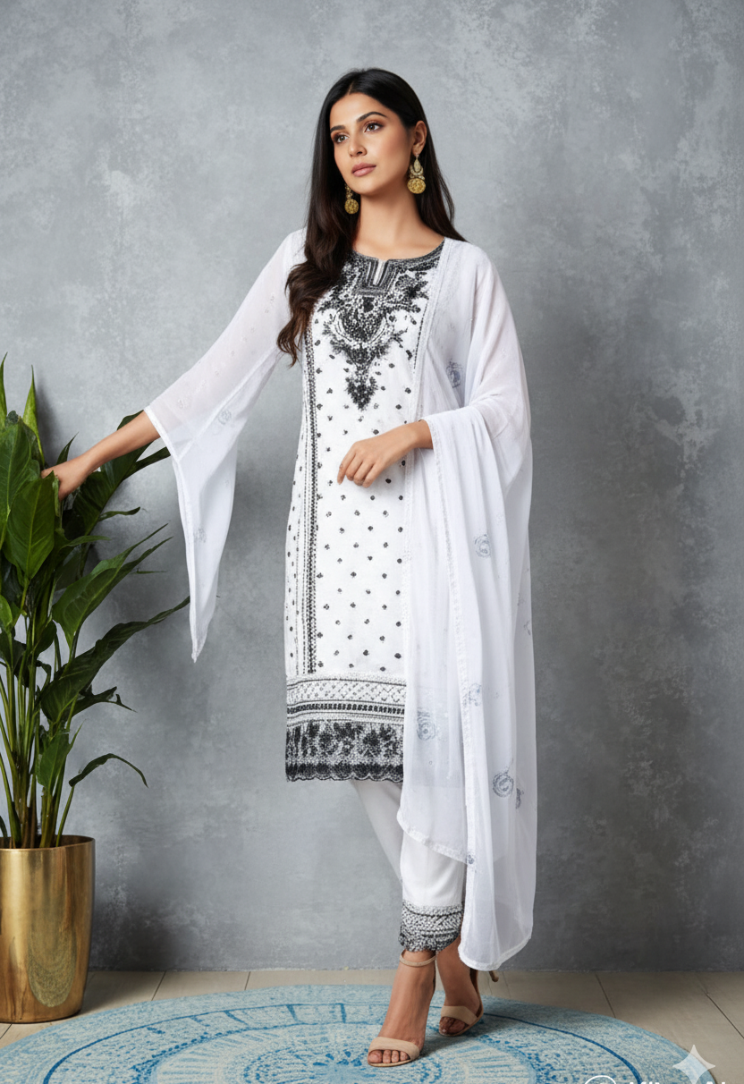 Suit embrioded (white)