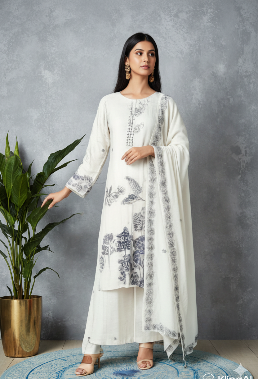 Suit embroided (white)